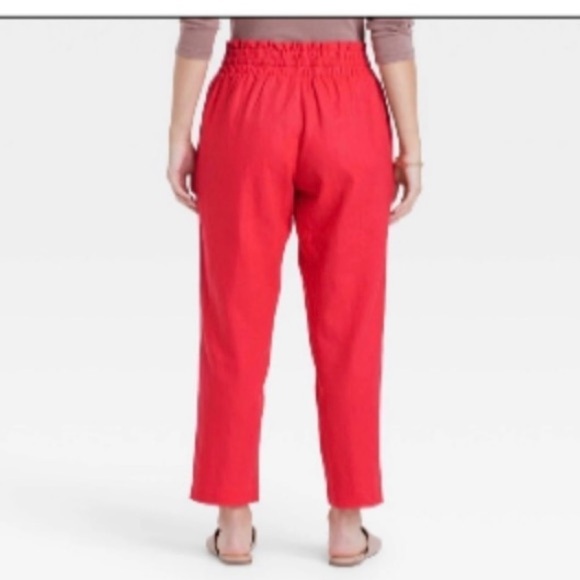 New Day Linen Blend High-Rise Ruffle
Waisted Pull-On Ankle Pants, - Picture 2 of 5